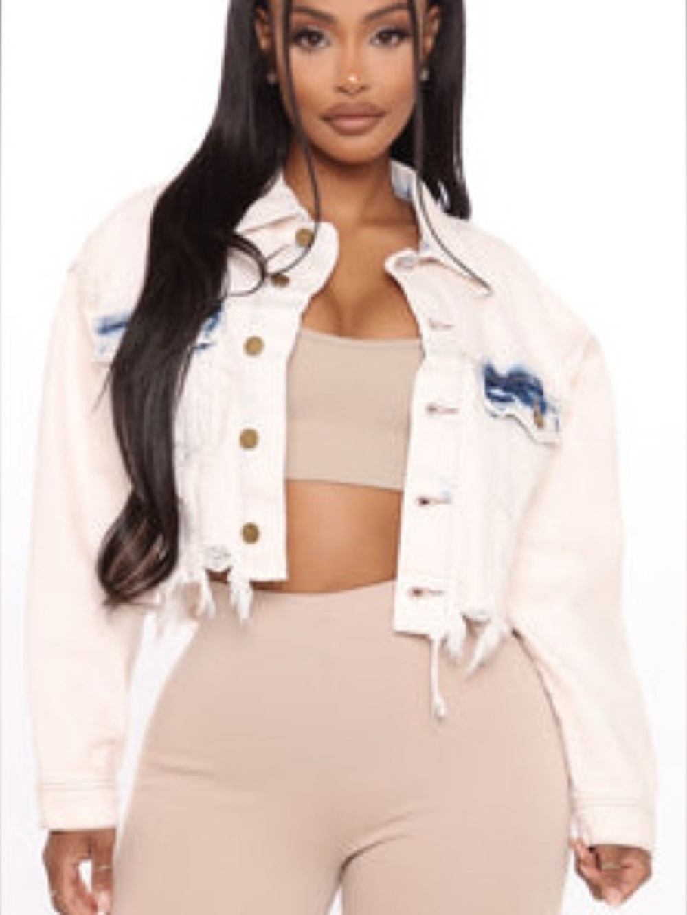 Distressed Light Wash Denim Jacket